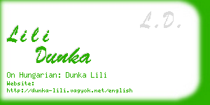 lili dunka business card